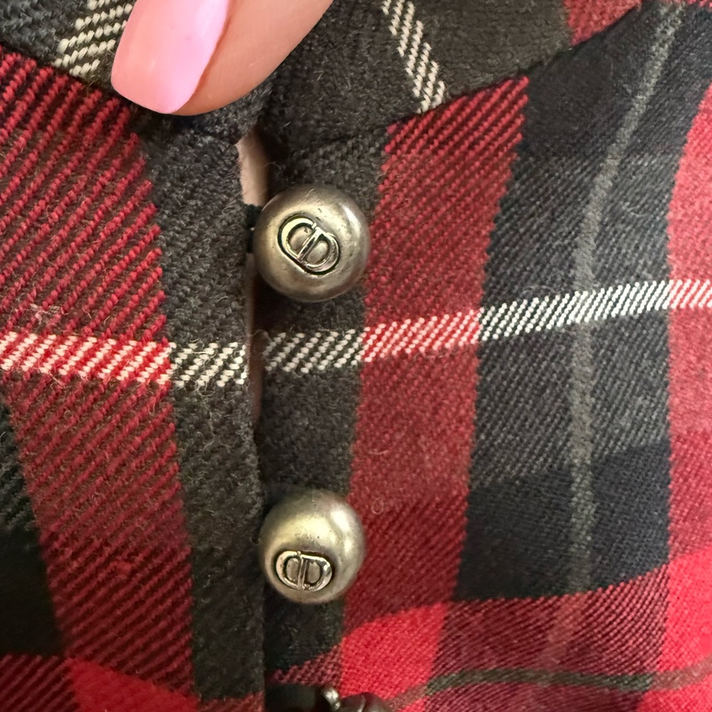 Dior Red and Black Plaid Blazer - Picture 6 of 9